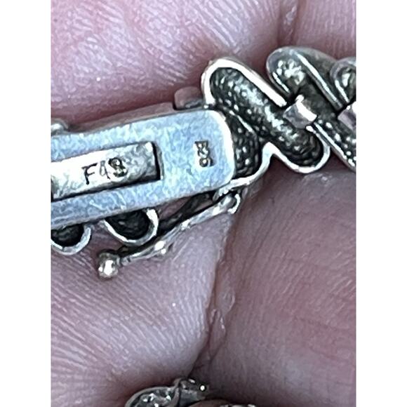 Vintage Sterling Silver Spiral Link Bracelet 7” Dome Twist 925 Box Clasp - Picture 7 of 13